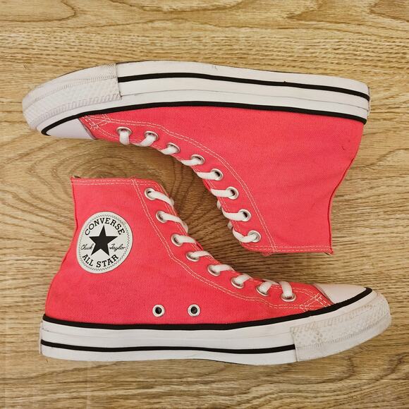 Converse All-Star Chuck Taylor Hot Pink Hi-Top Sneakers Size Womens 8.5 Mens 6.5 - Picture 5 of 8